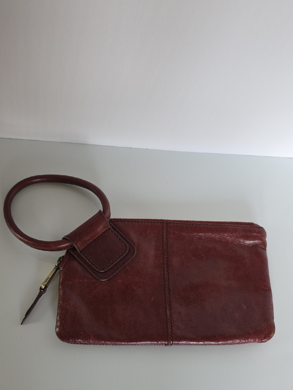 HOBO 100% Geniune Leather Burgundy Wristlet/ Clutch/ Wallet with Strap